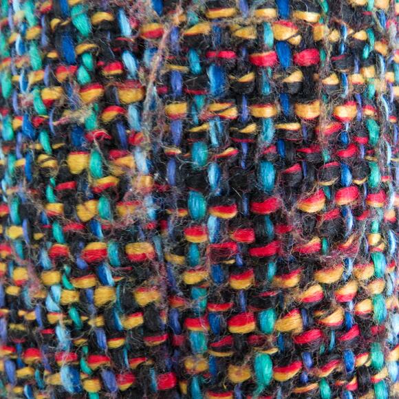 Ann Taylor LOFT Black Multicolor Rainbow Tweed Mini Skirt Size 4 Petite - Picture 9 of 9